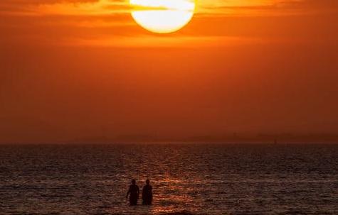 Swimming in the Sea on Troon Beach